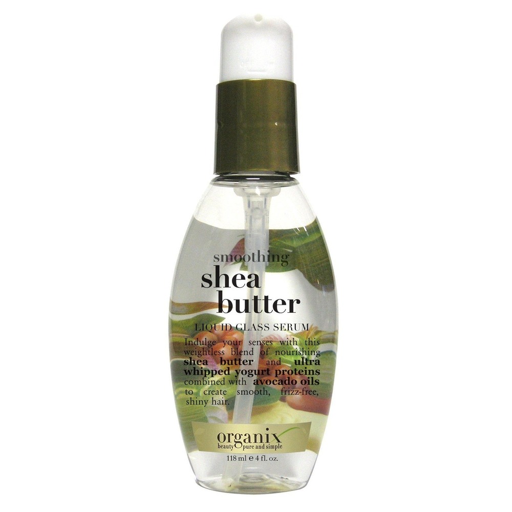 Organix Smoothing Shea Butter Liquid Glass Serum 4oz Frizz & Shine Hair Oil